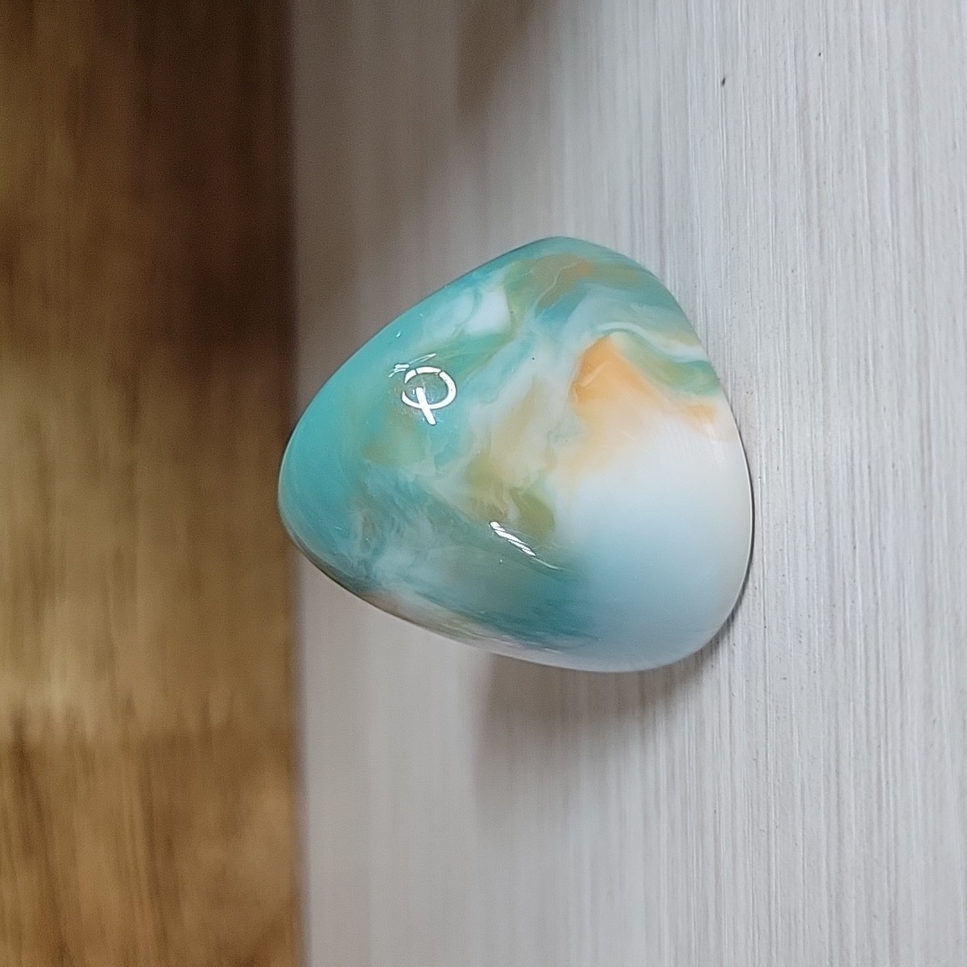 Teal And Orange Swirl Bold Dome Ring